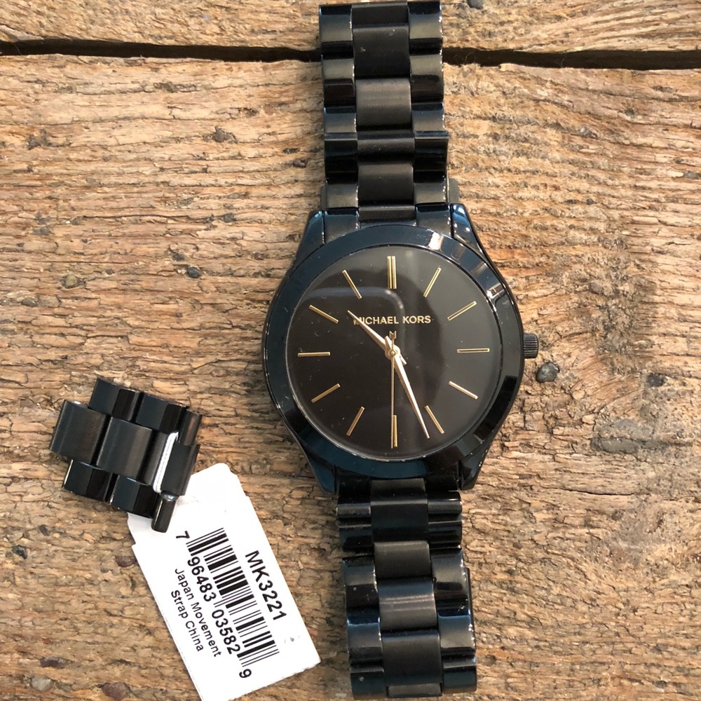 Michael Kors Slim Runway Black Watch